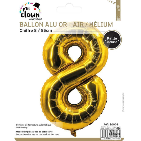 Foil Balloon Number Gold - 8