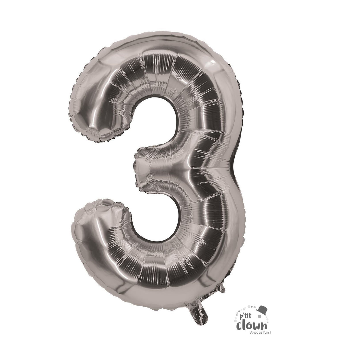 Foil Balloon Number Silver S - 3