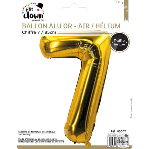 Foil Balloon Number Gold - 7