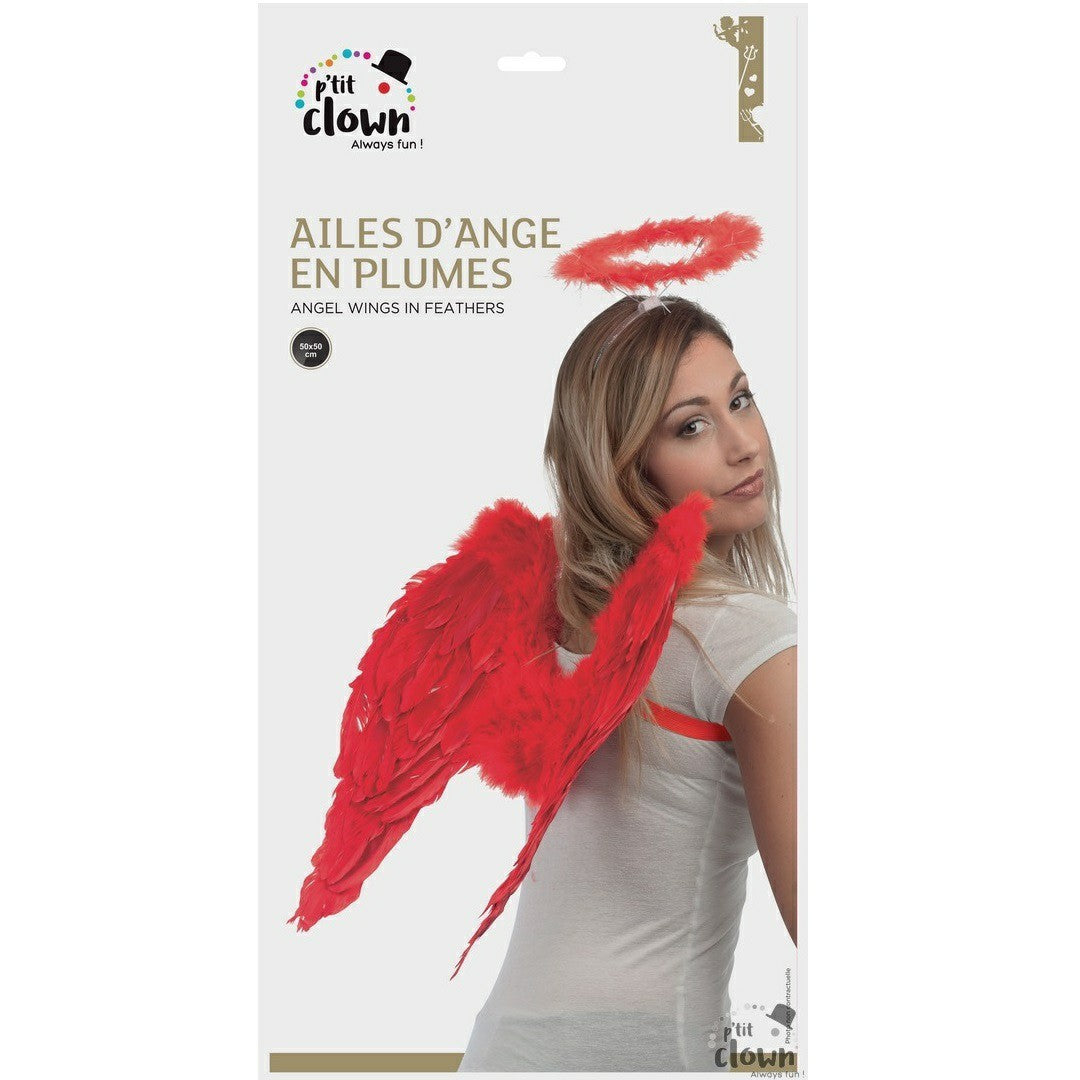 Angel Wings In Feathers - Red