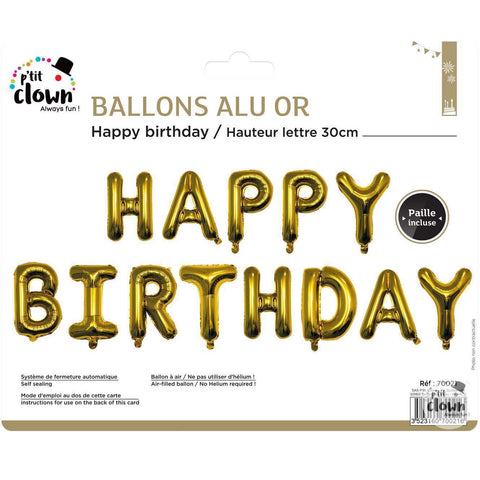 Foil Balloons Happy Birthday - Gold