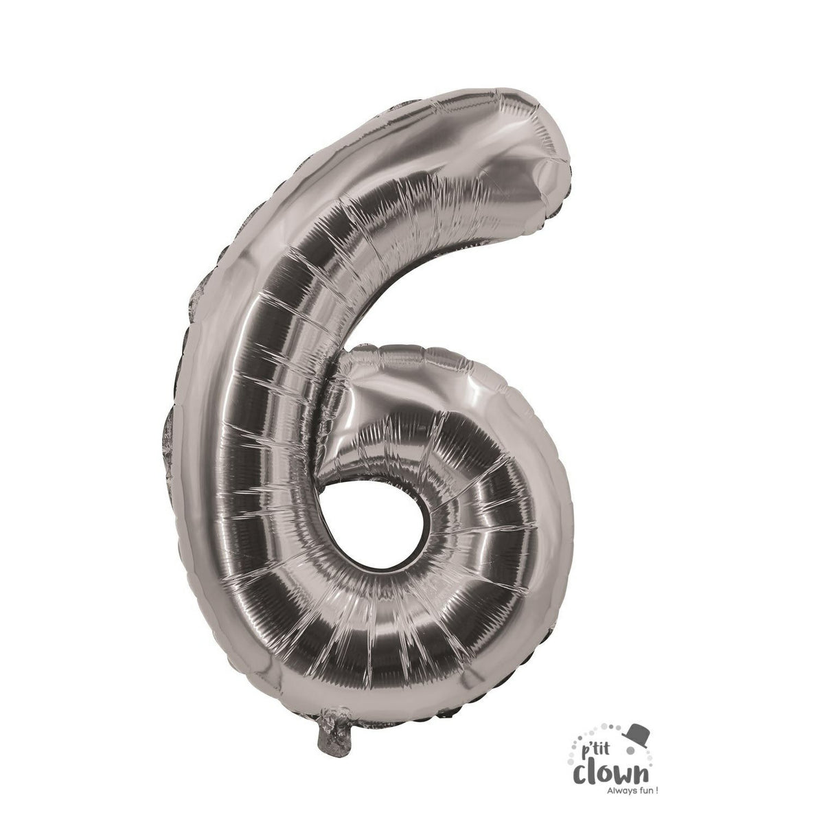 Foil Balloon Number Silver S - 6