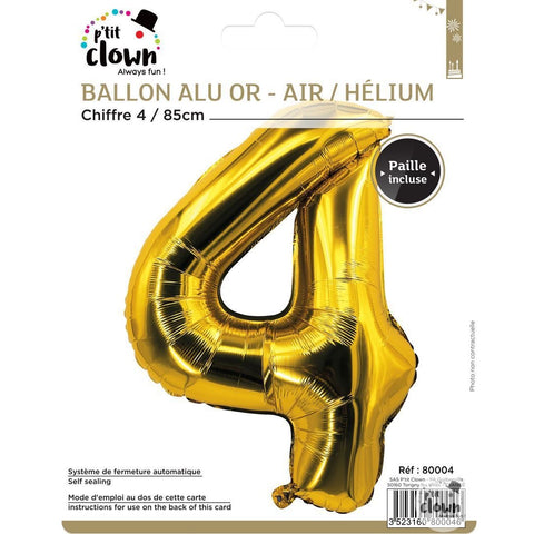 Foil Balloon Number Gold - 4